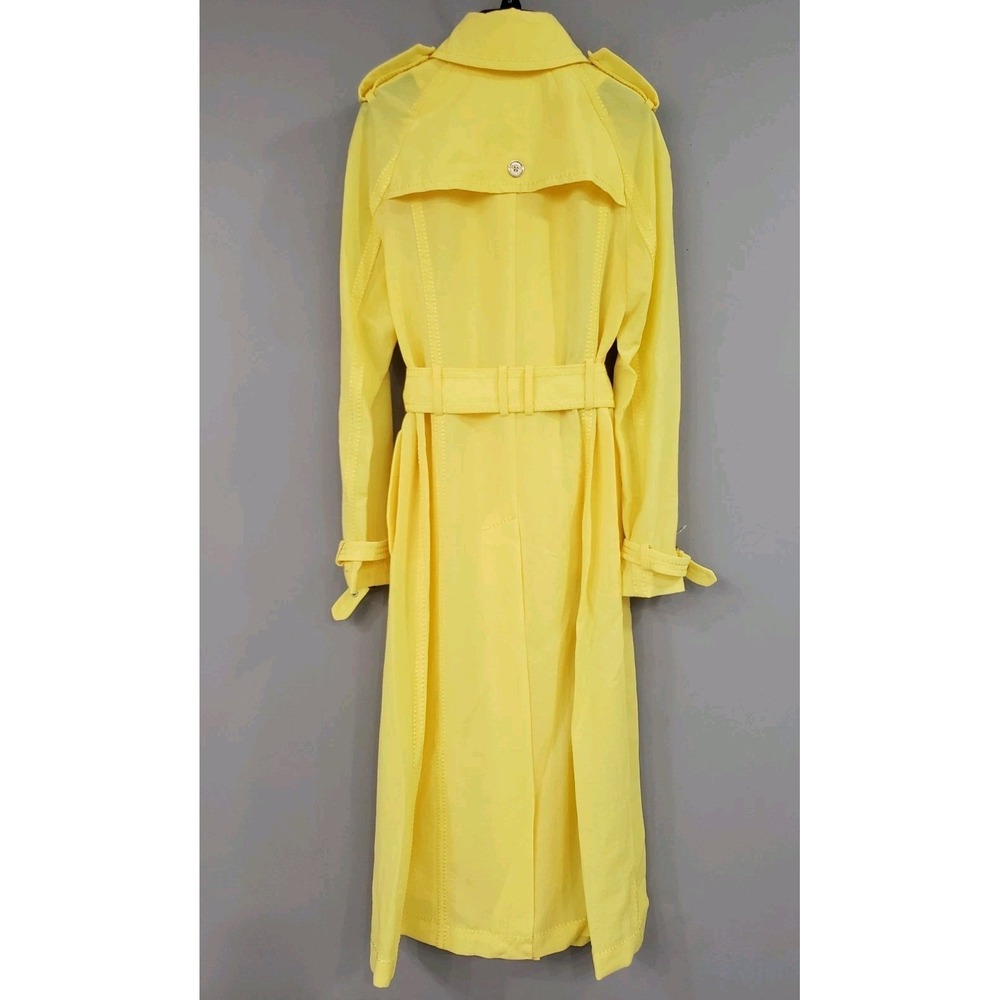 NEW $295 Michael Kors Yellow Sunshine Trench Coat Jacket LONG Spring Lightweight - Picture 5 of 9